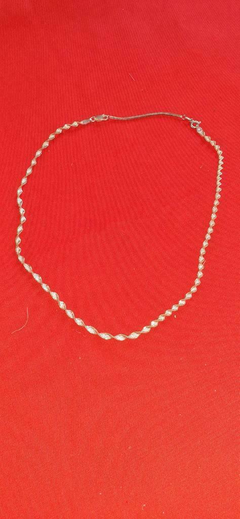 Collier en argent 925 torsadé, Ophalen of Verzenden, Gebruikt, Zilver, Zilver