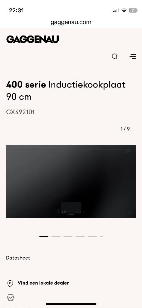 GAGGENAU kookplaat inductie CX 492102, Neuf, Encastré, Enlèvement, Induction