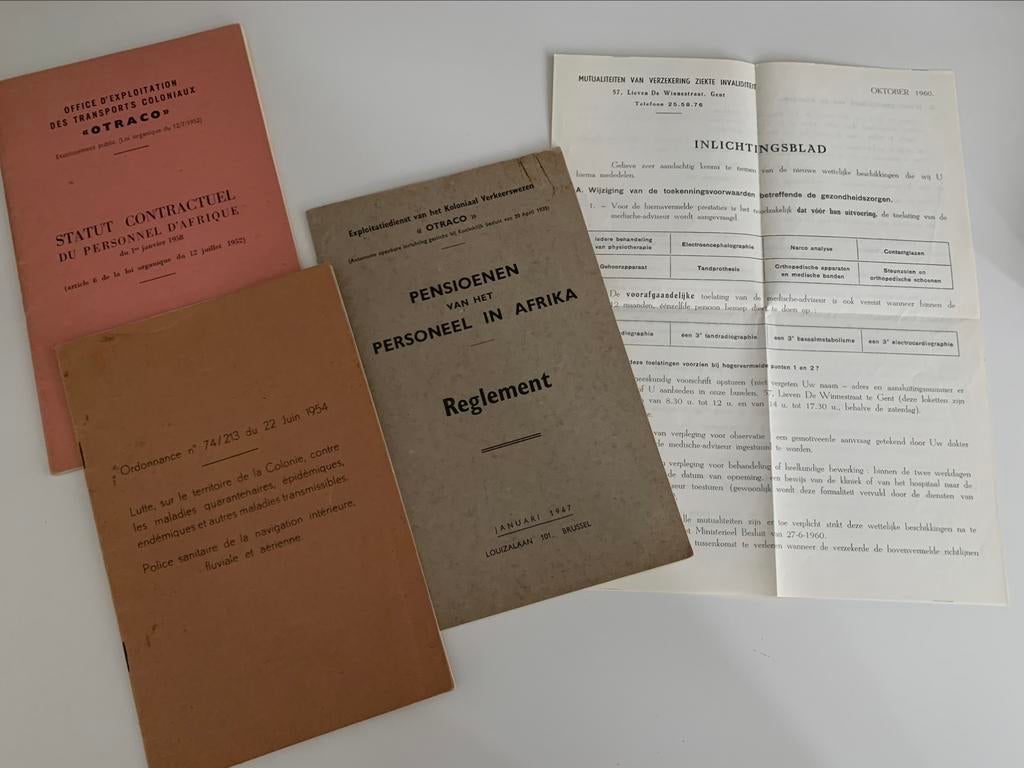 Otraco Congo personeels boekjes ambtenaar 1947, Ophalen of Verzenden