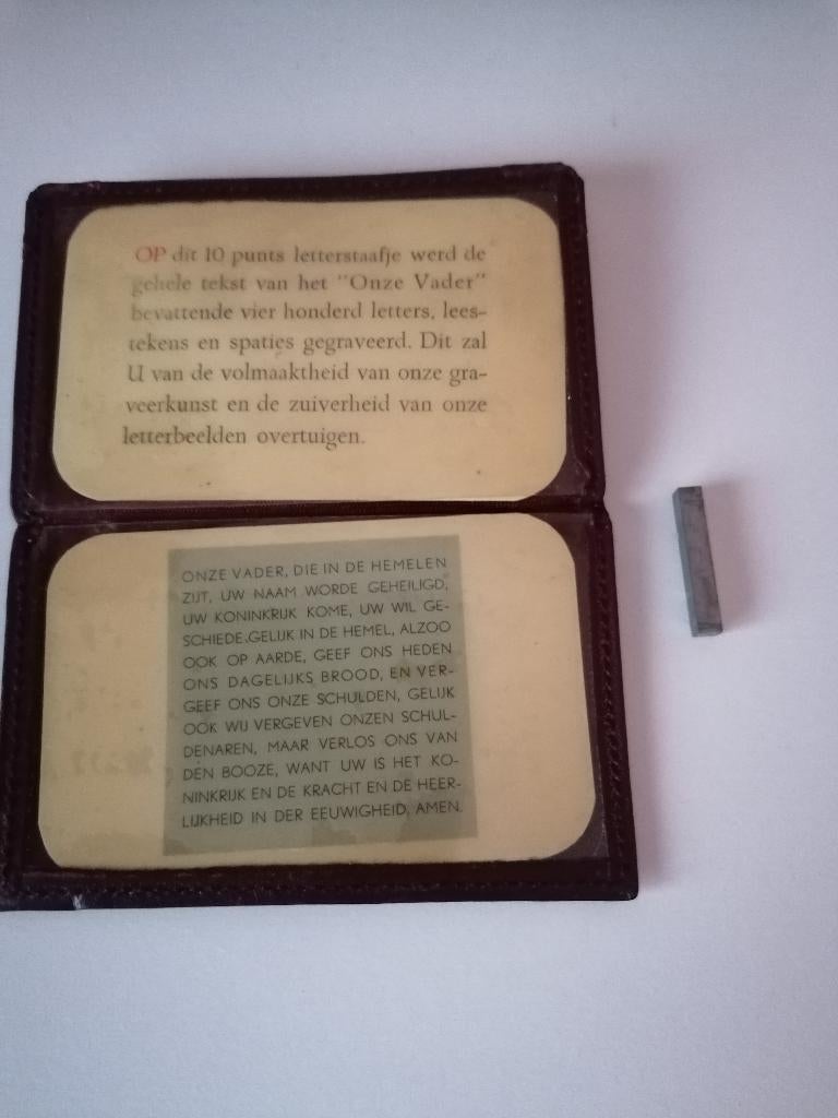 10 punt letterstaafje. Onze vader, Ophalen, Nieuw
