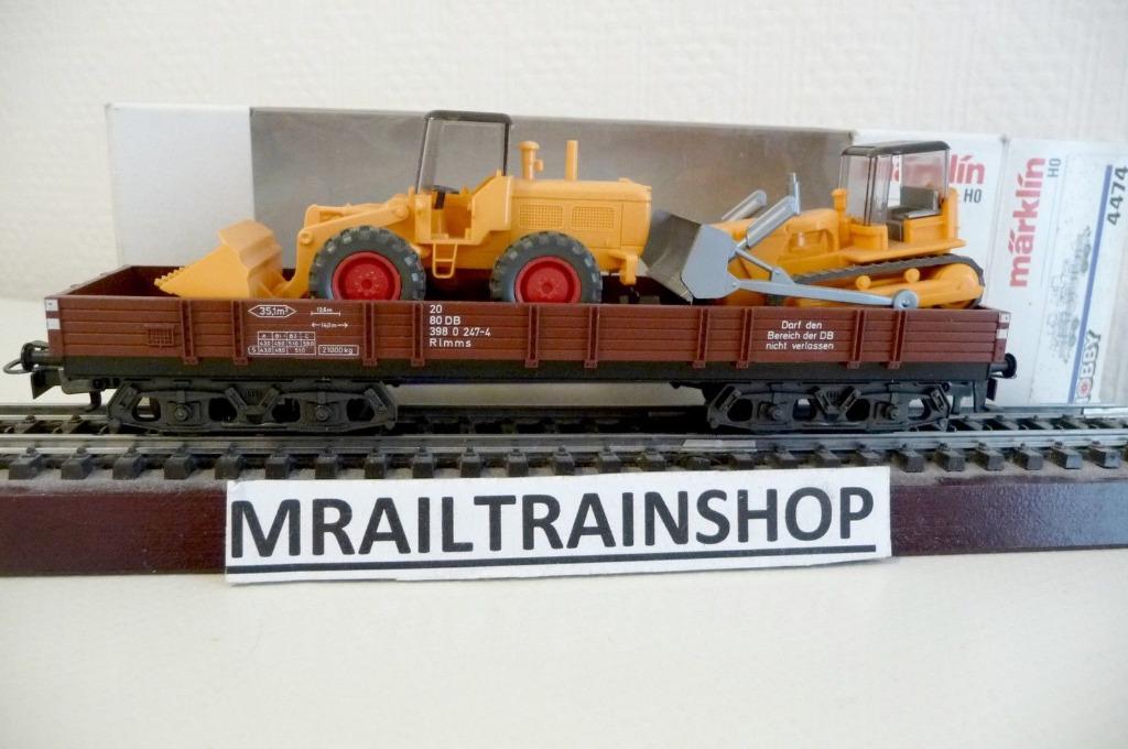 4474 Marklin HO - Caisse basse+bulldozers OVP, Neuf, Analogique, Enlèvement ou Envoi, Courant alternatif