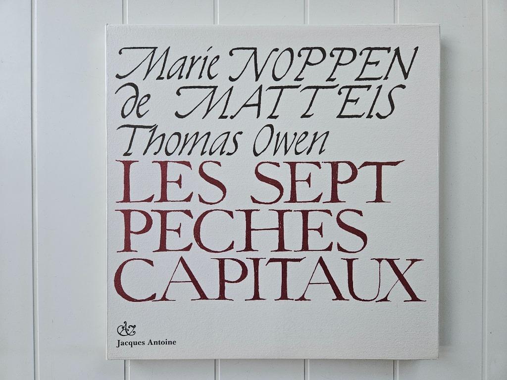 De zeven hoofdzonden van Marie Noppen de Matteis, België, Thomas Owen, Nieuw, Ophalen of Verzenden