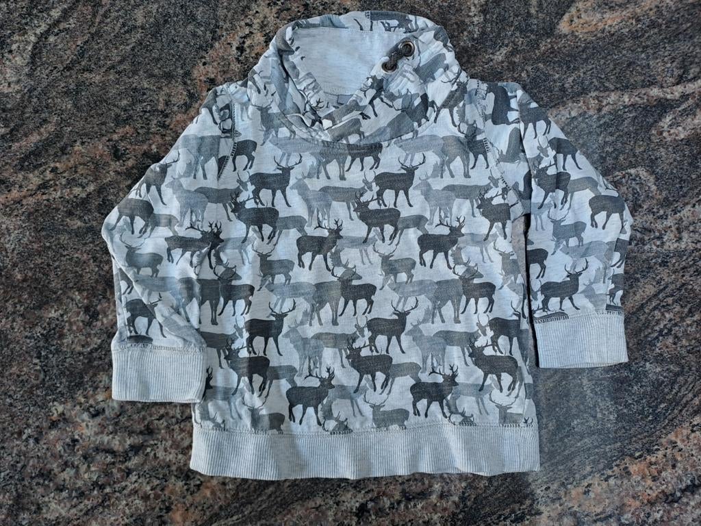 Mt 98 Grijze trui met rendieren en kraag, Kinderen en Baby's, Kinderkleding | Maat 98, Gebruikt, Trui of Vest, JBC, Ophalen of Verzenden