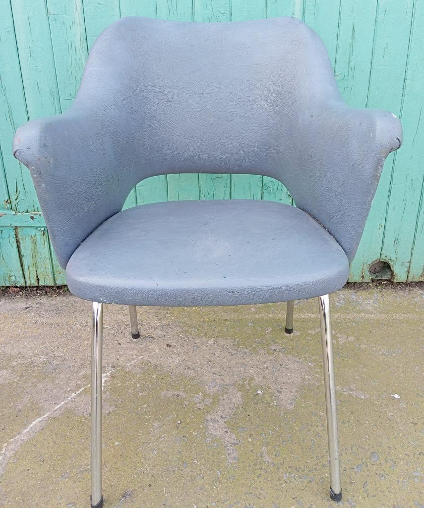 vintage vlinderstoel, Ophalen, Blauw, Leer