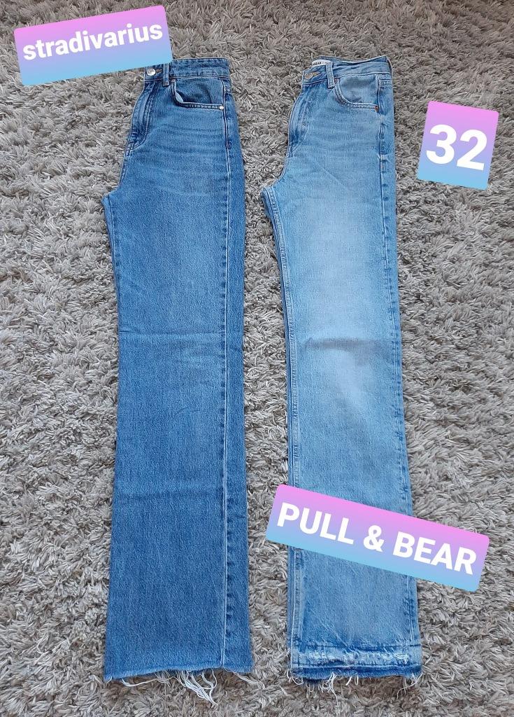 2 JEANS PULL & BEAR/ STRADIVARIUS(maat 32), Comme neuf, Taille 34 (XS) ou plus petite, Pull & Bear, Enlèvement