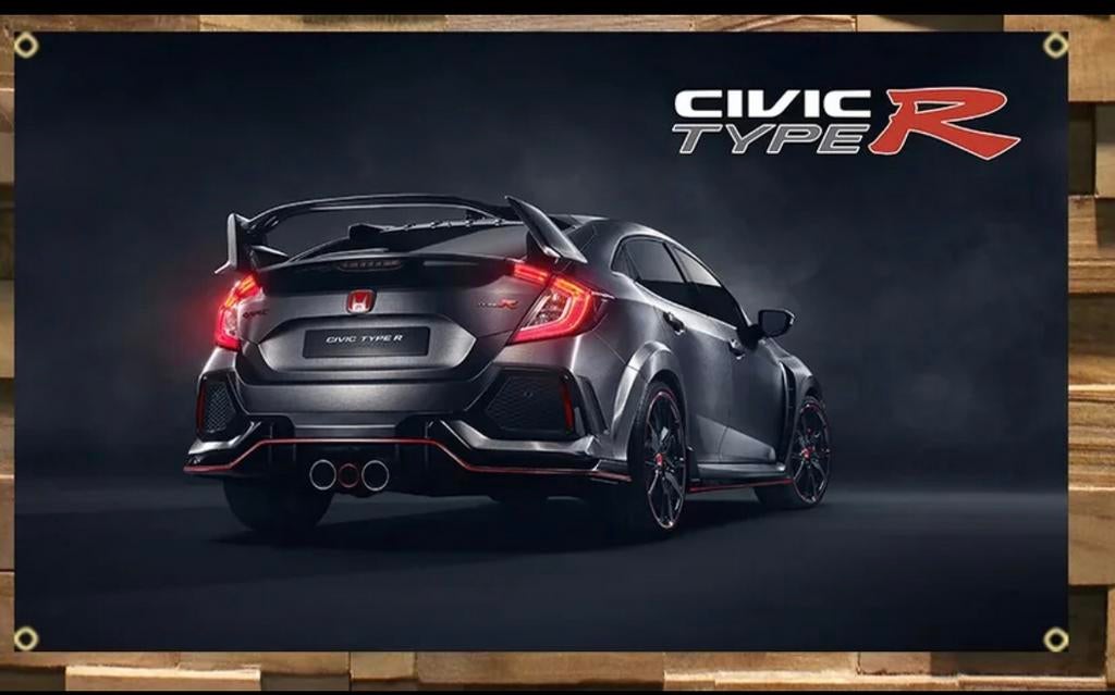 Drapeau Honda Civic FK8 Type R 90 x 60 cm