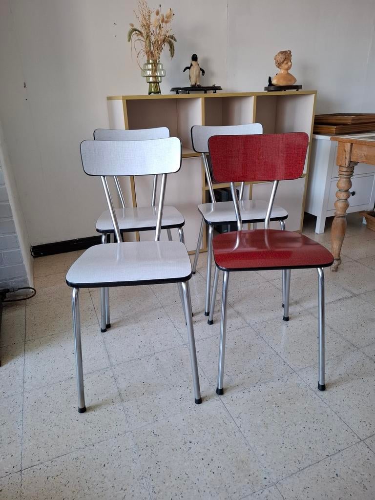 Formica stoelen, Enlèvement, Comme neuf, Gris