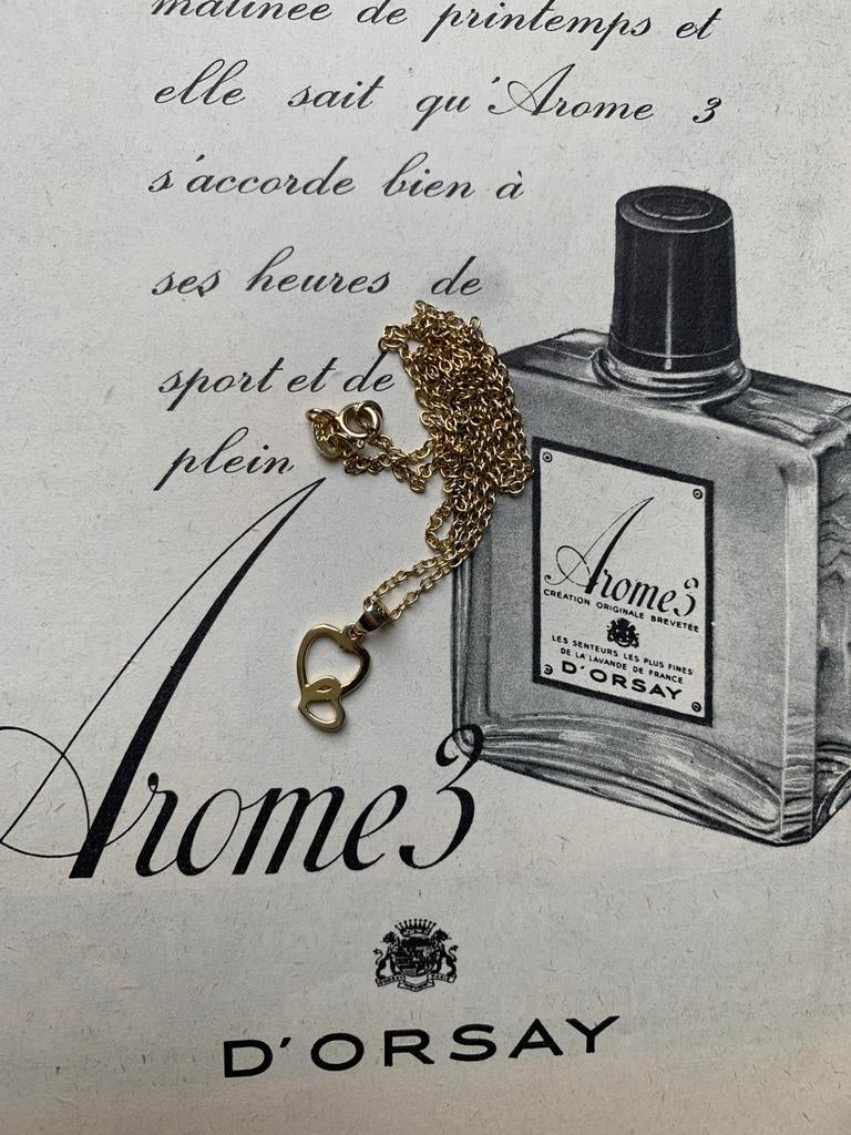 Pendentif coeurs en argent sterling plaqué or avec chaîne, Bijoux, Sacs & Beauté, Utilisé, Or, Argent, Cœur