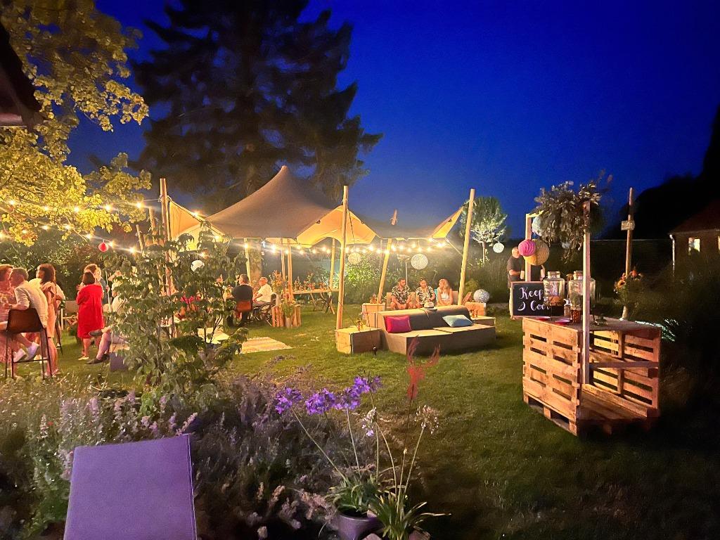 Stretchtent Feesttent Partytent 8x6mtr, Tuin en Terras, Ophalen, Gebruikt, Partytent, 6 meter of meer