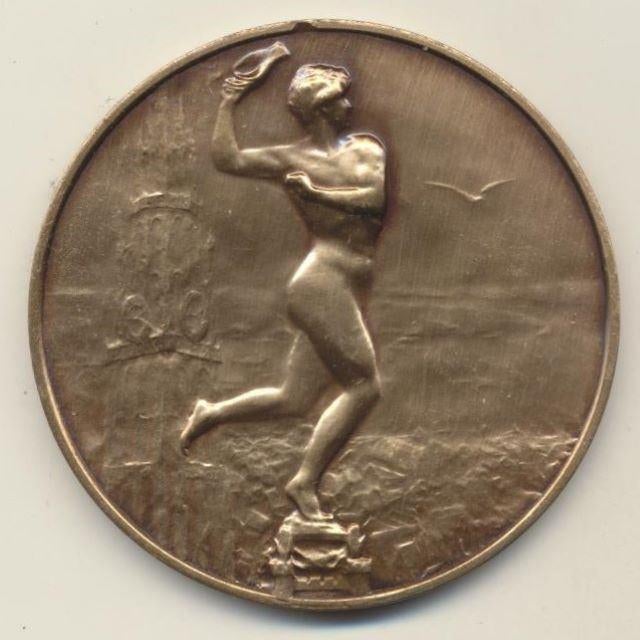 (s37 )Antwerp 10 miles 1991, medaille, Verzamelen, Ophalen of Verzenden, Gebruikt