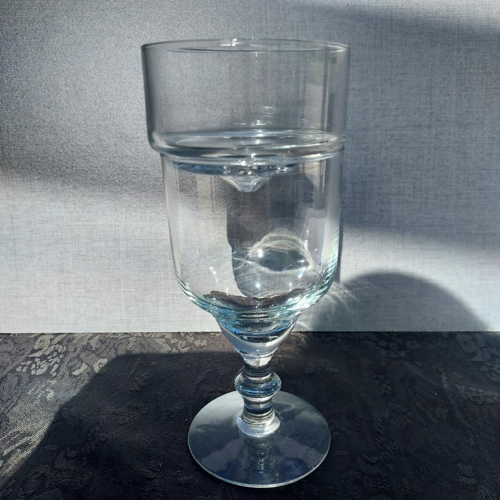 Caviaar glas in 2 delen H 19.5 X B 8,5 zeldzaam verzamelaars, Ophalen, Zo goed als nieuw, Overige typen