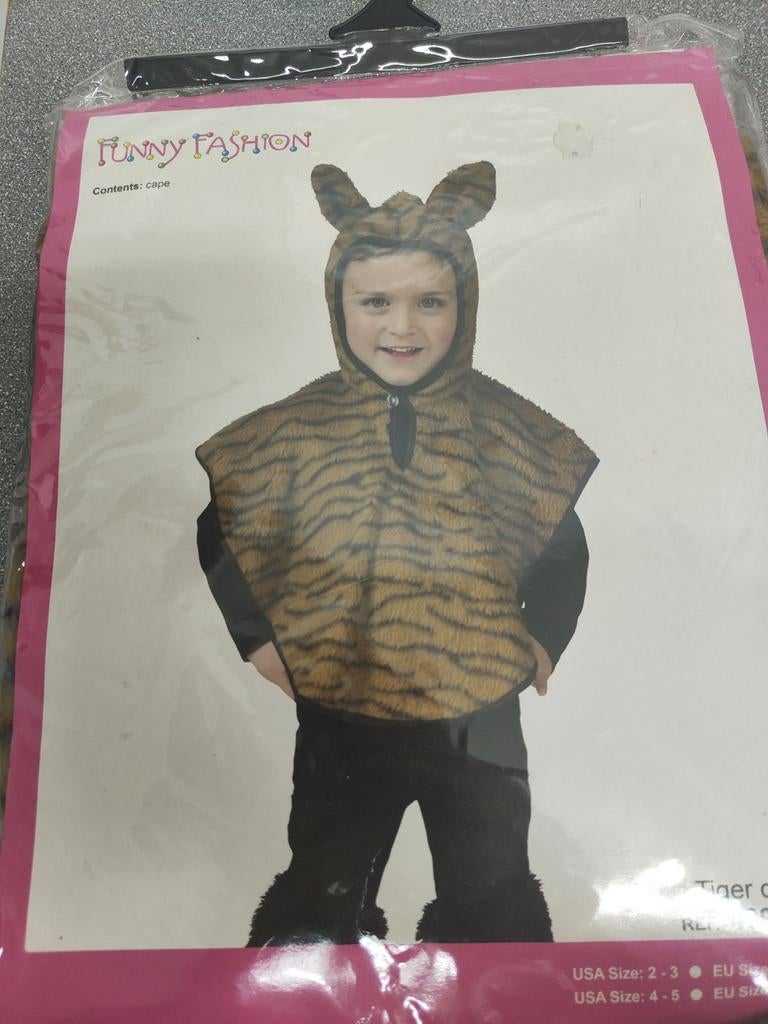Gloednieuw tijger cape carnaval, Ophalen of Verzenden