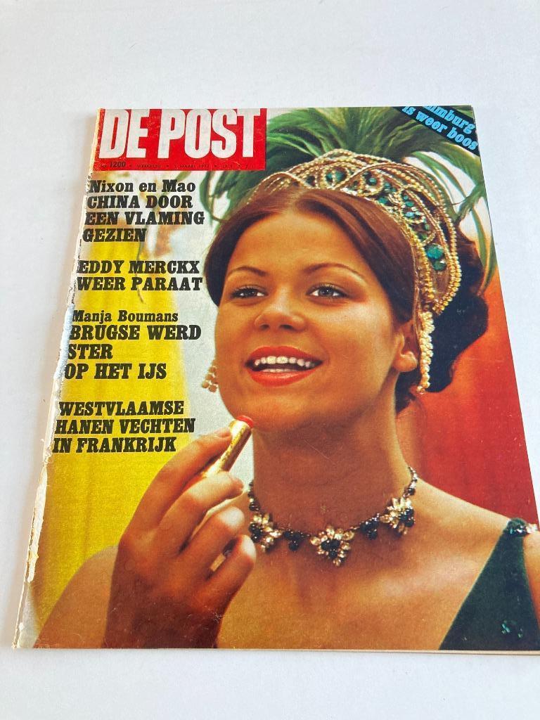 " De Post "nr 1200 1972 : Eddy Merckx, Tessenderlo, oesters,, Verzamelen, Ophalen of Verzenden, 1960 tot 1980, Tijdschrift