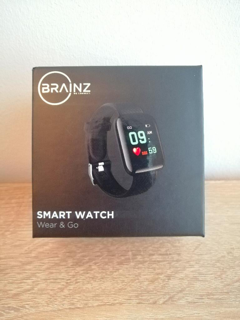 Smart Watch iPhone&Android Zwart–Bluetooth–Berichten + Sport, Handtassen en Accessoires, Zwart, Zo goed als nieuw, Conditie, Android