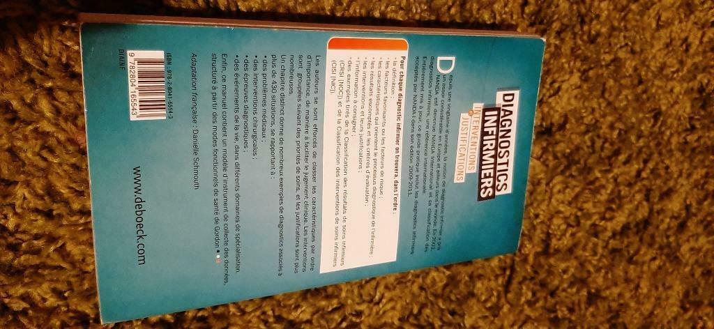Livre Diagnostics infirmiers, Enlèvement ou Envoi, Utilisé