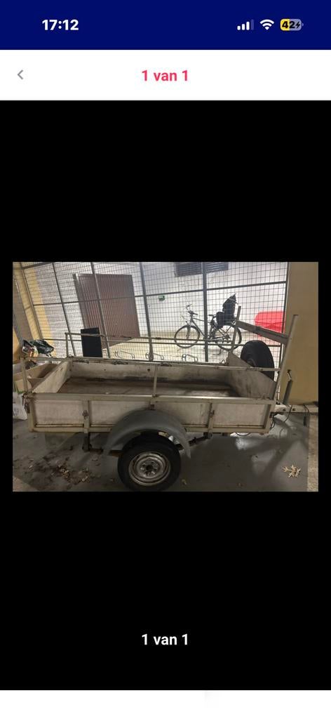Te koop: Degelijke remorque – €500, Ophalen, Gebruikt