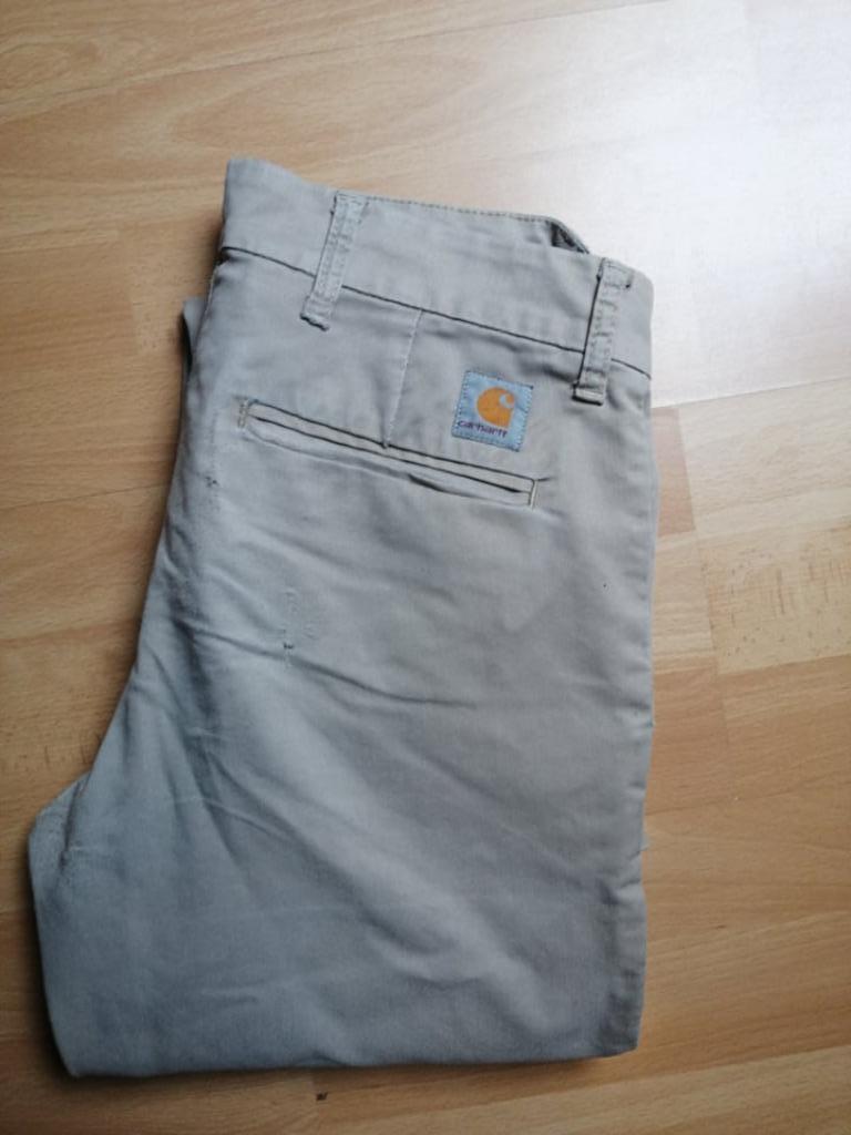 JEANSBROEK ECRU MERK CARHARTT SID PANT - MAAT TAILLE 39CM, Enlèvement ou Envoi, Porté, Taille 48/50 (M), Carhartt