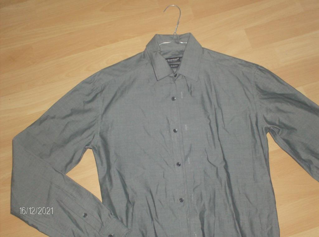 HEMD GRIJS MERK CEDAR WOOD STATE / SLIM FIT - MAAT 36 = S, CEDAR WOOD STATE, Halswijdte 38 (S) of kleiner, Ophalen of Verzenden
