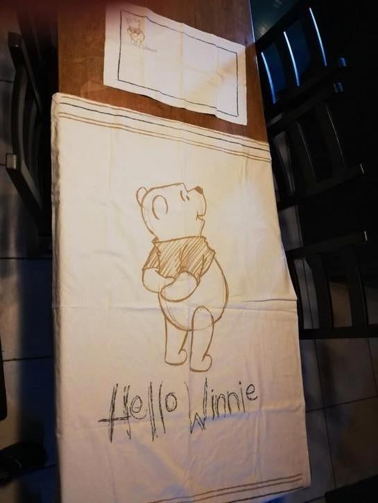 Housse de couette et taie pour lit bébé Winnie l'ourson, Enfants & Bébés, Garçon ou Fille, Enlèvement ou Envoi, Beige, Housse de couette