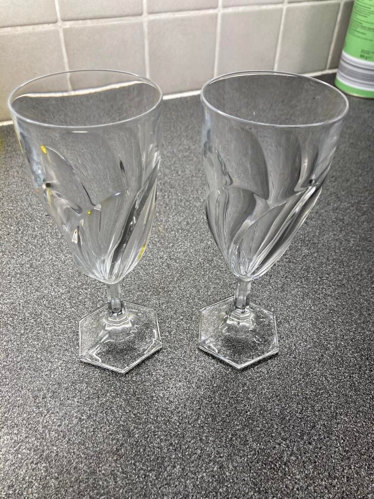 2 magnifiques coupes champagne françaises vintage en cristal, Enlèvement ou Envoi