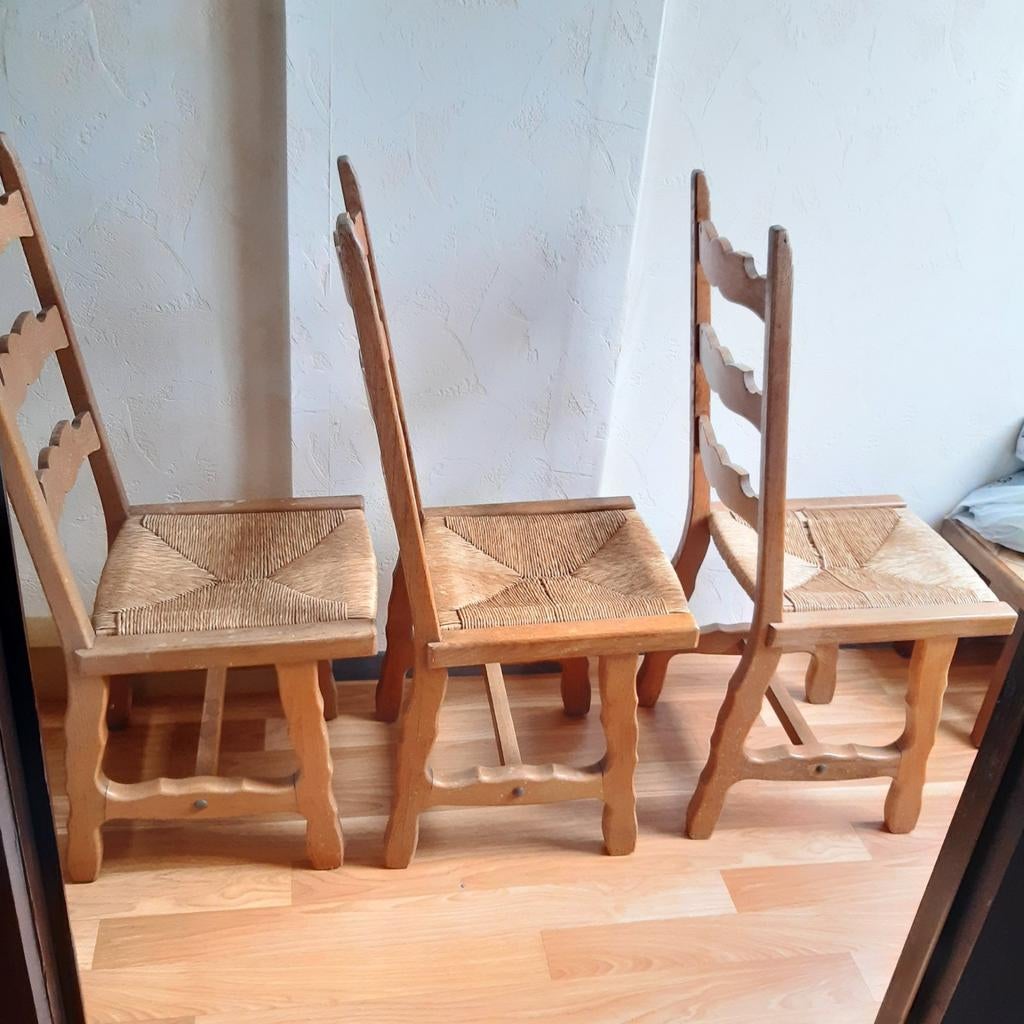 6 chaises de salle à manger en chêne, Antiquités & Art, Enlèvement