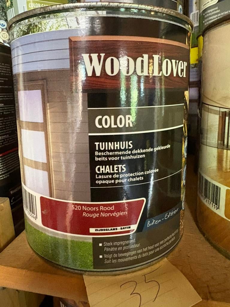 Woodlover dekkende beits voor tuinhuis dekkende beits 2,5l, Ophalen, Rood, Beits