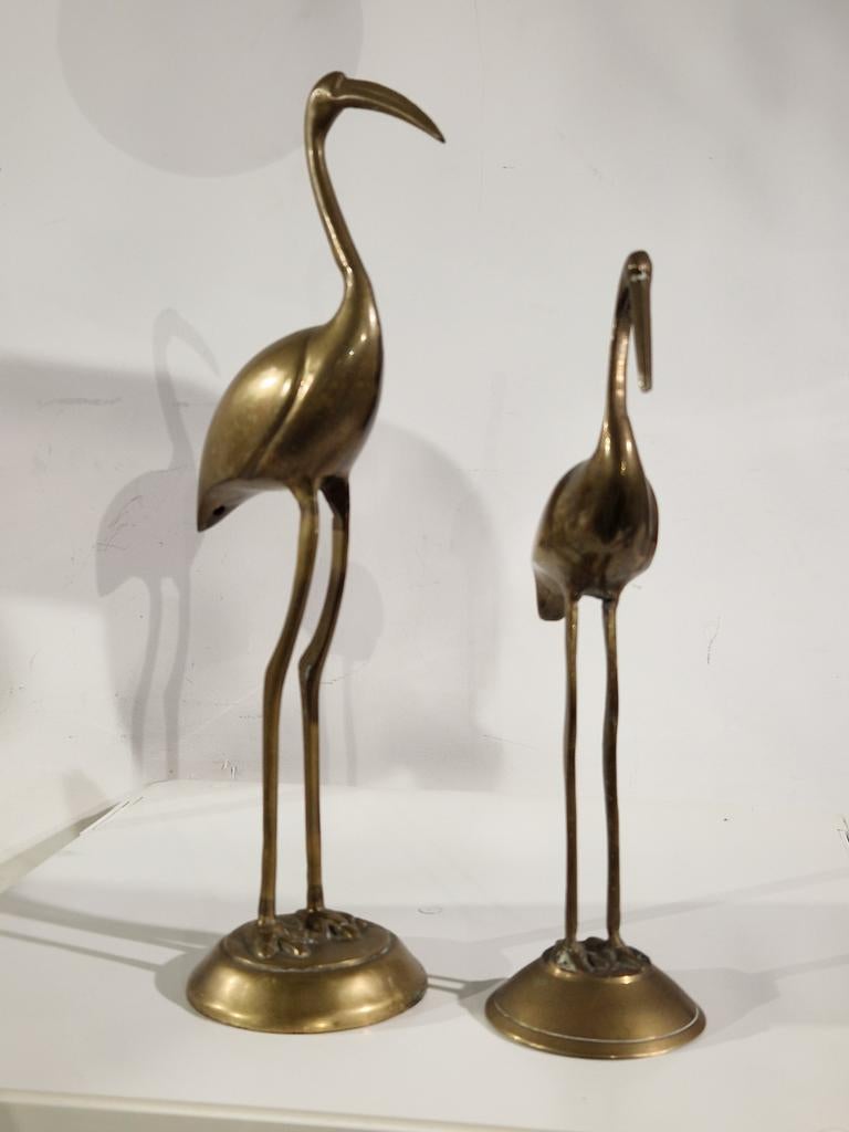 31cm en 25cm grote koperen kraanvogels , koppel vogels, Ophalen of Verzenden, Koper