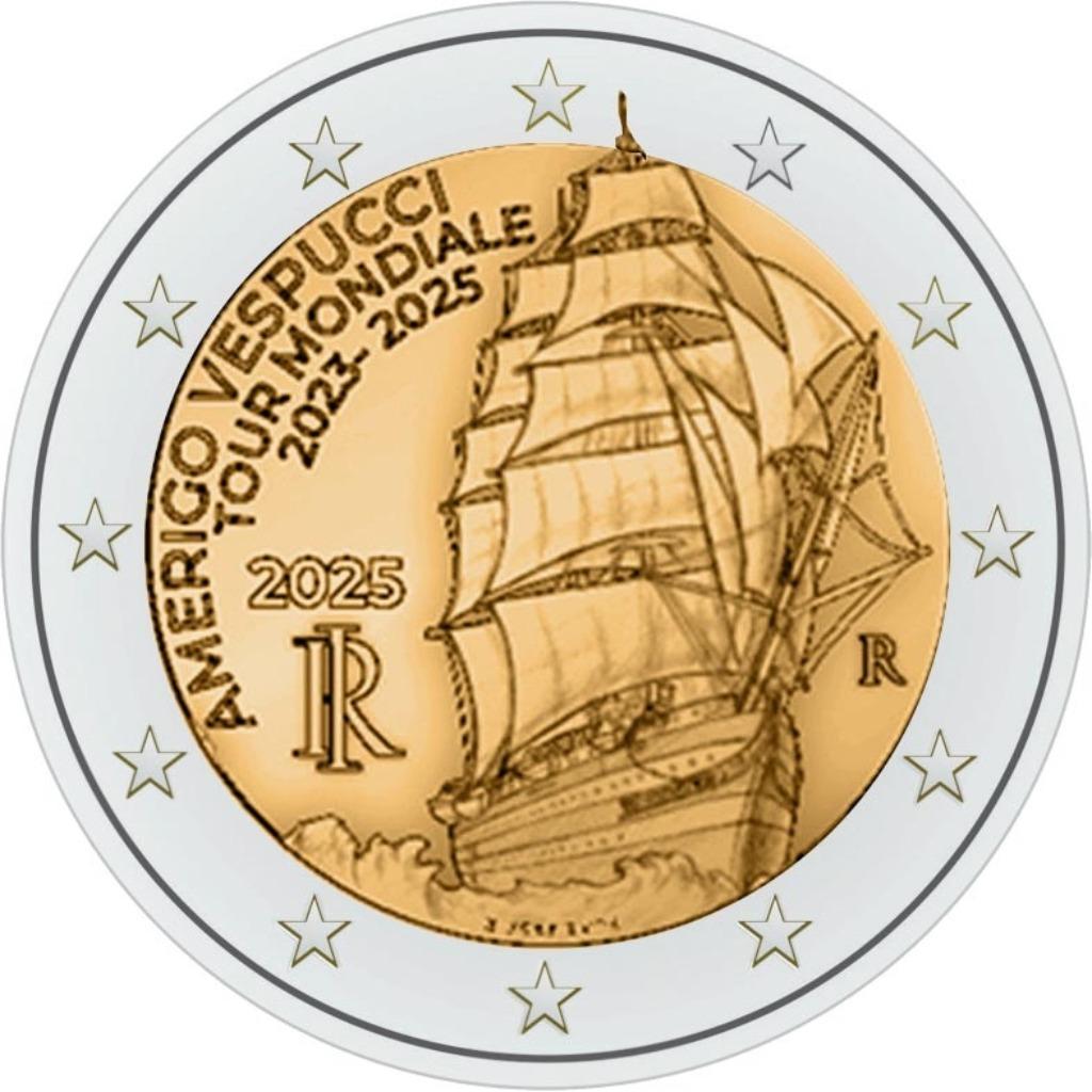 Italië 2025 - 2 euro - Amerigo Vespucci - UNC, Ophalen of Verzenden, Italië, 2 euro