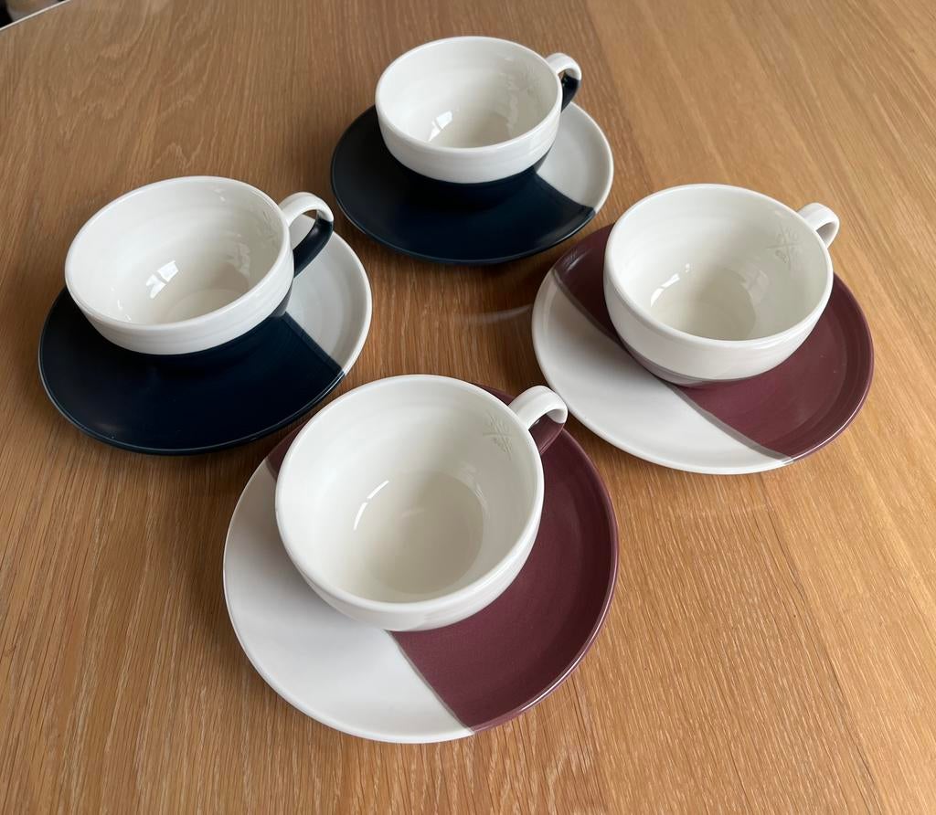 Royal Doulton: 4x cappuccino cup and saucer, Ophalen, Zo goed als nieuw, Overige stijlen, Kop(pen) en/of Schotel(s)