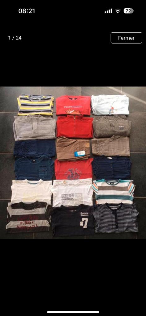 18 vêtements garçons taille 8 ans état impeccable, Enlèvement ou Envoi, Comme neuf, Garçon, Ensemble