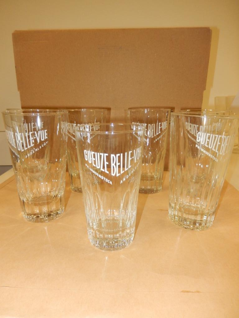 7 GUEUZE BELLE-VUE BIERGLAZEN, Enlèvement ou Envoi, Utilisé, Verre ou Verres, Autres marques
