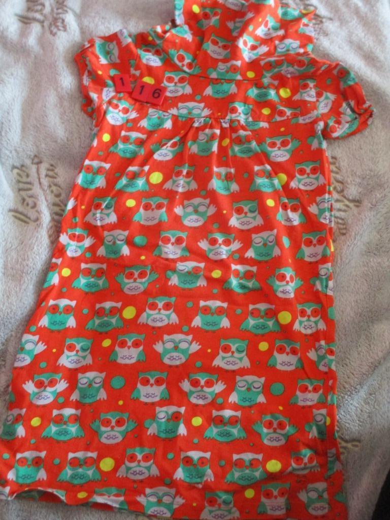 oranje jurk met col en uiltjes Tom Tailor maat 116, Kinderen en Baby's, Tom Tailor, Meisje, Ophalen of Verzenden, Zo goed als nieuw