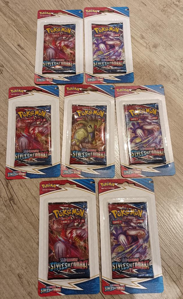Lot de 7 boosters sous blister Pokémon Styles de combat EB 5, Enlèvement ou Envoi, Neuf, Booster