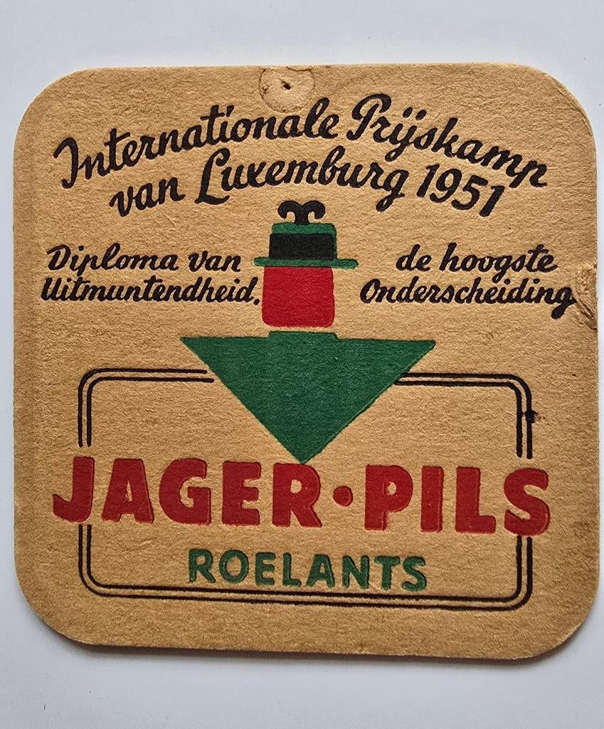 Jager Pils Rolants onderzetter Bierviltje Bierdeckel, Ophalen of Verzenden, Gebruikt, Viltje(s)