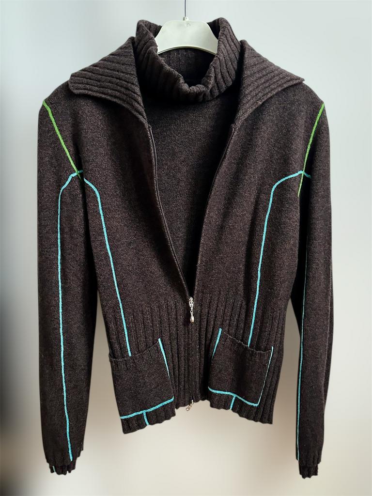 Twin-set marron en laine taille 38, Kleding | Dames, Truien en Vesten, Ophalen, Zo goed als nieuw, Maat 38/40 (M), Bruin