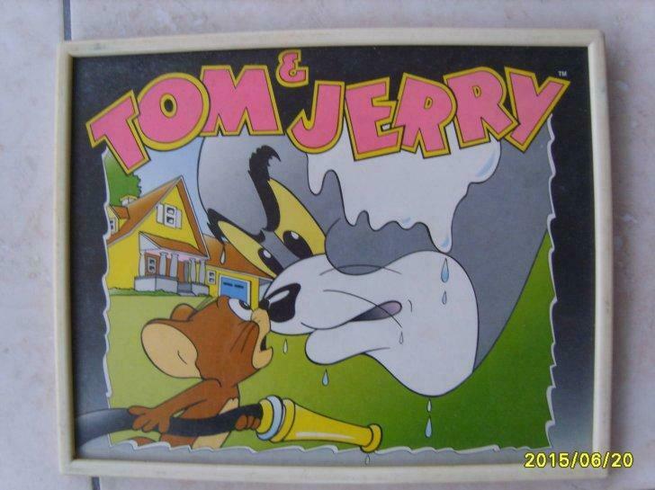 Tableau Tom et Jerry 25,5*20,5cm, Ophalen of Verzenden, Gebruikt, Jongen of Meisje