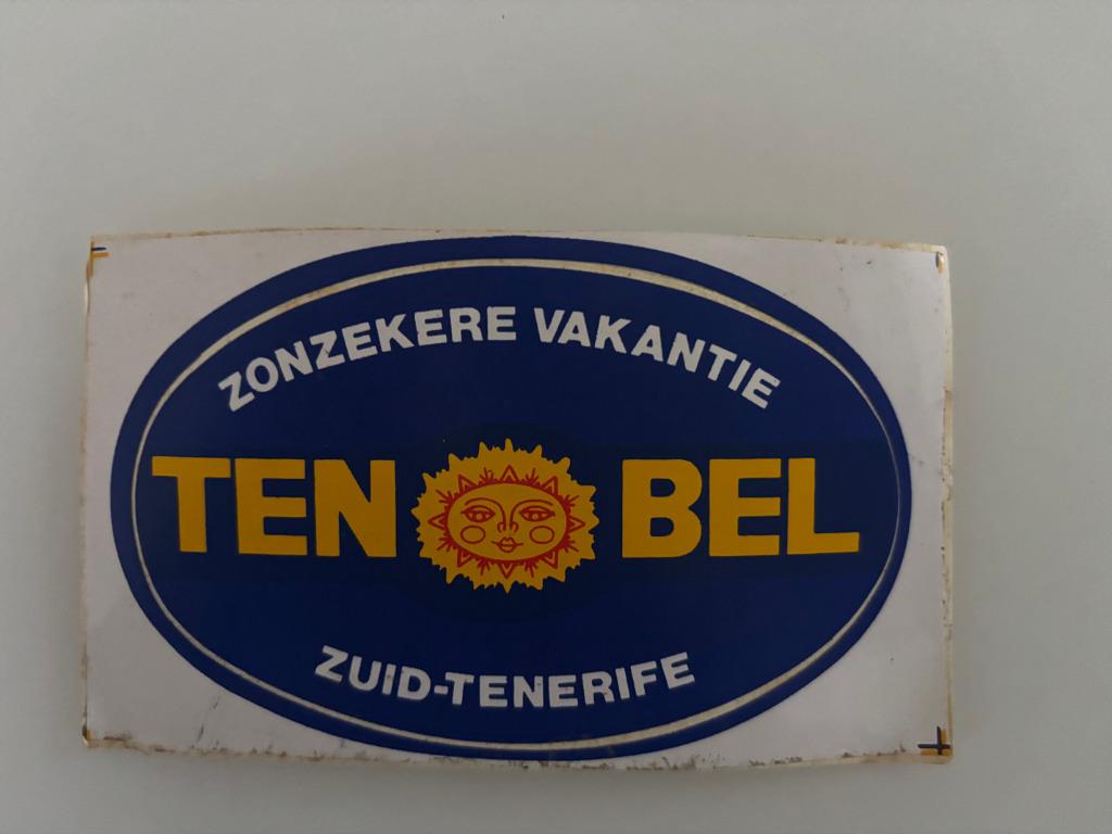 Sticker TenBel Ten-Bel Jaren 70, Verzamelen, Stickers, Gebruikt, Bedrijf of Vereniging, Ophalen of Verzenden