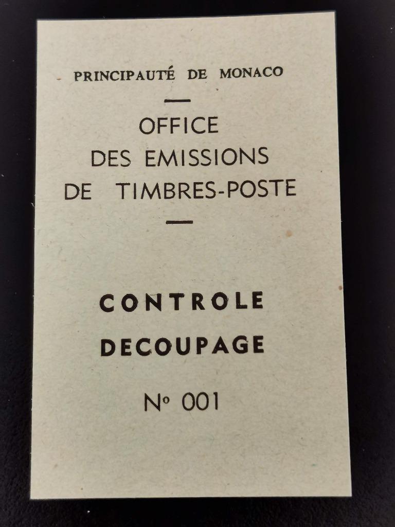 Monaco - note de contrôle postal Monegasque, Enlèvement ou Envoi, Monaco, Non oblitéré