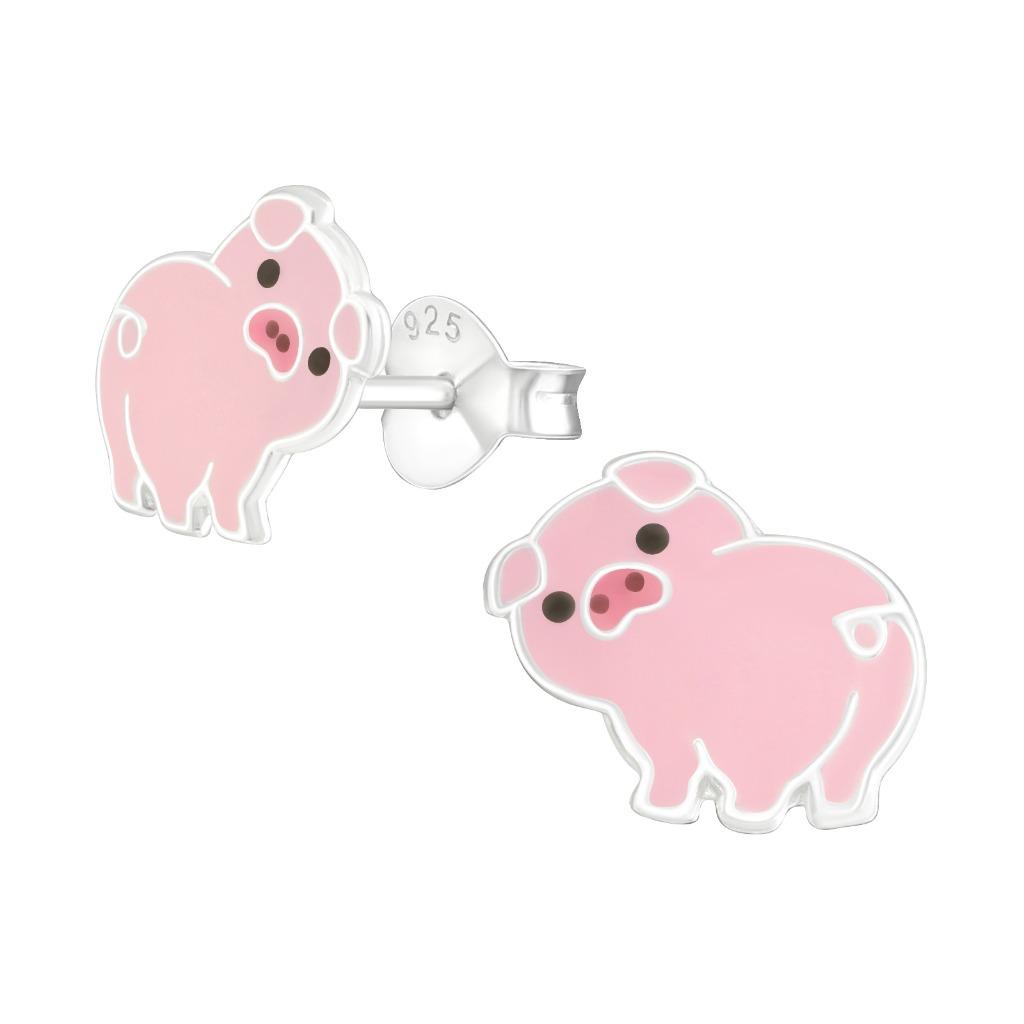 Boucles d'oreilles enfant en argent porcelet, Enlèvement ou Envoi, Neuf, Boucles d'oreilles