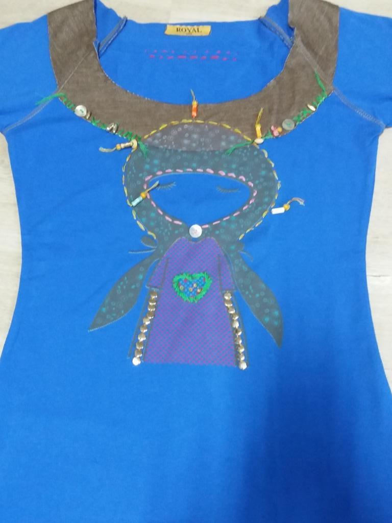 T shirt dames maat S  - Royal , fel blauw = NIEUW, Neuf, Manches courtes, Enlèvement ou Envoi, Royal