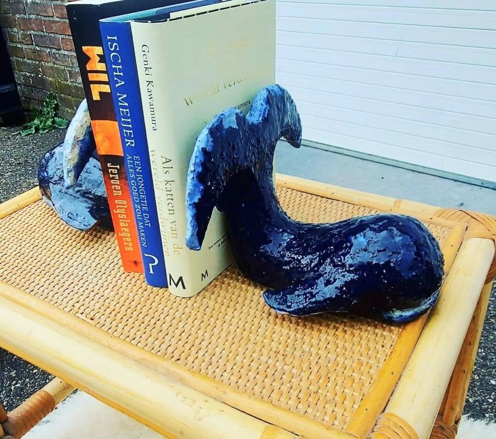 Dolfijnen in keramiek als boekensteun, Antiek en Kunst, Antiek | Keramiek en Aardewerk, Ophalen of Verzenden