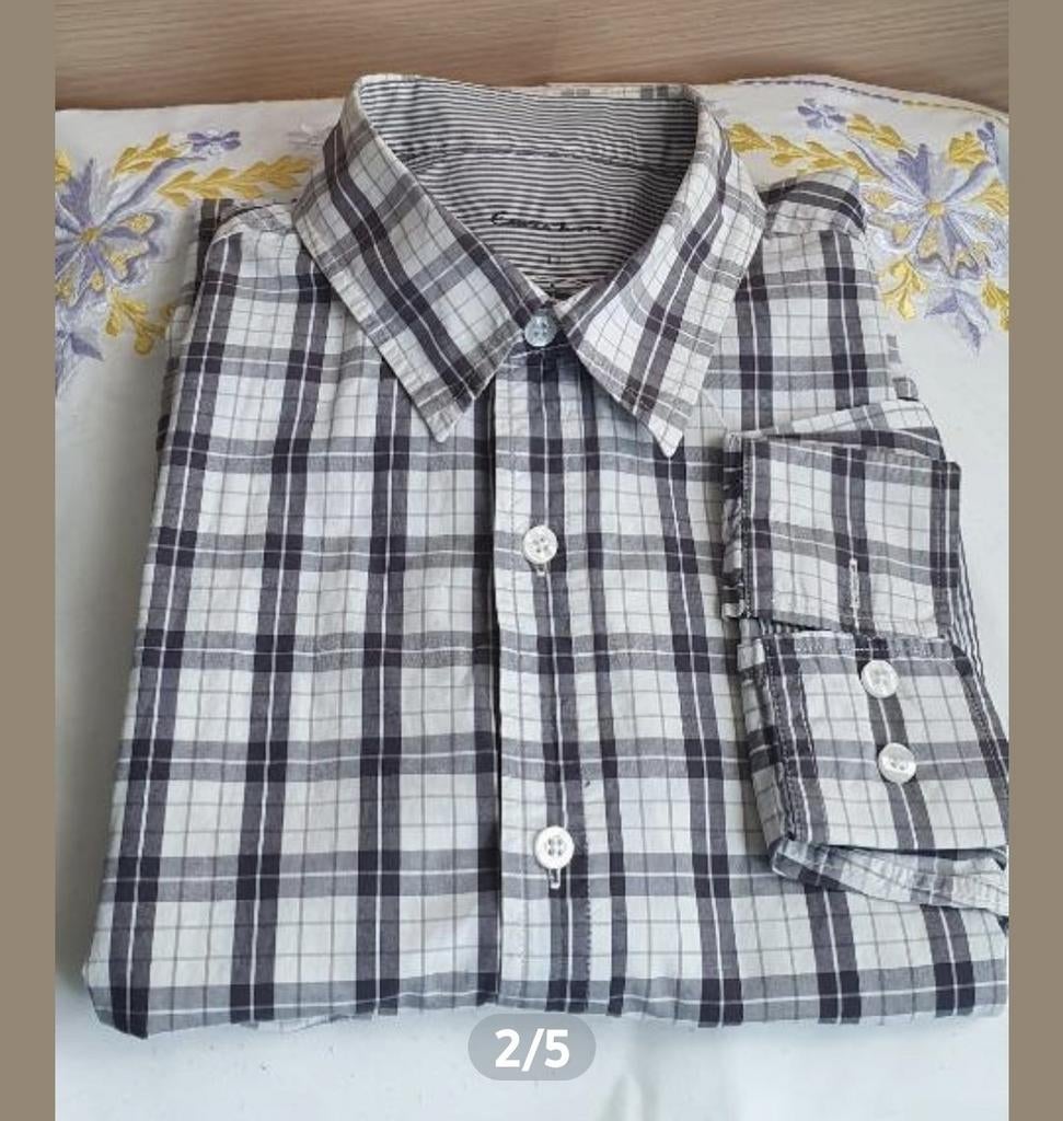 Chemise homme L 42 à  carreaux, Enlèvement, Porté