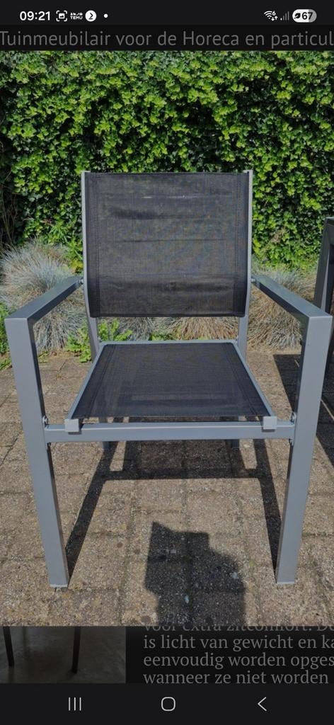 950 terrasstoelen textiel, nieuwe, 15 euro per stuk, Tuin en Terras, Tuinstoelen, Ophalen of Verzenden, Textileen, Stapelbaar
