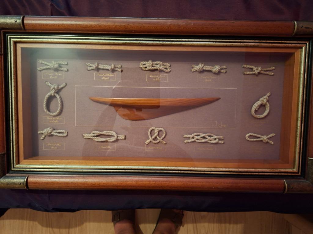 Cadre coque bâteau et noeuds marins, Enlèvement ou Envoi, Utilisé, Bateau à moteur ou Voilier, Autres types