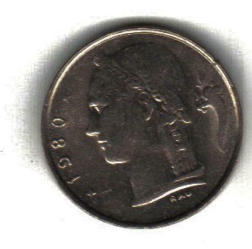 Monnaie belge 1 fr 1980 flamand, Enlèvement ou Envoi, Belgique, Monnaie en vrac