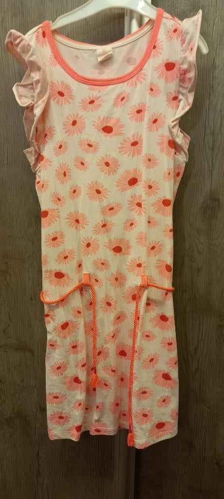 roze bloemen jurk met korte mouw Hema 146 152, Kinderen en Baby's, Kinderkleding | Maat 146, Meisje, Ophalen of Verzenden, Zo goed als nieuw