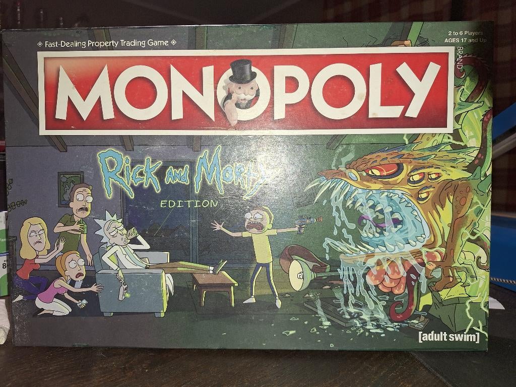 MONOPOLY RICK AND MORTY 2017 en anglais, Cinq joueurs ou plus, Enlèvement ou Envoi, Comme neuf, Hasbro