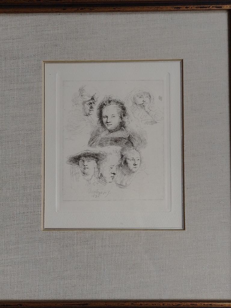 Rembrandt  Ets  herdruk   Portretten, Antiek en Kunst, Kunst | Etsen en Gravures, Verzenden