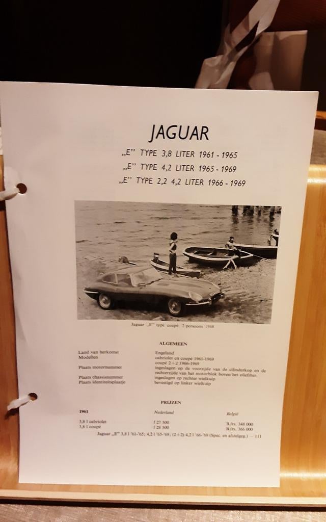 Jaguar E type technische fiche, Boeken, Auto's | Boeken, Ophalen of Verzenden, Zo goed als nieuw