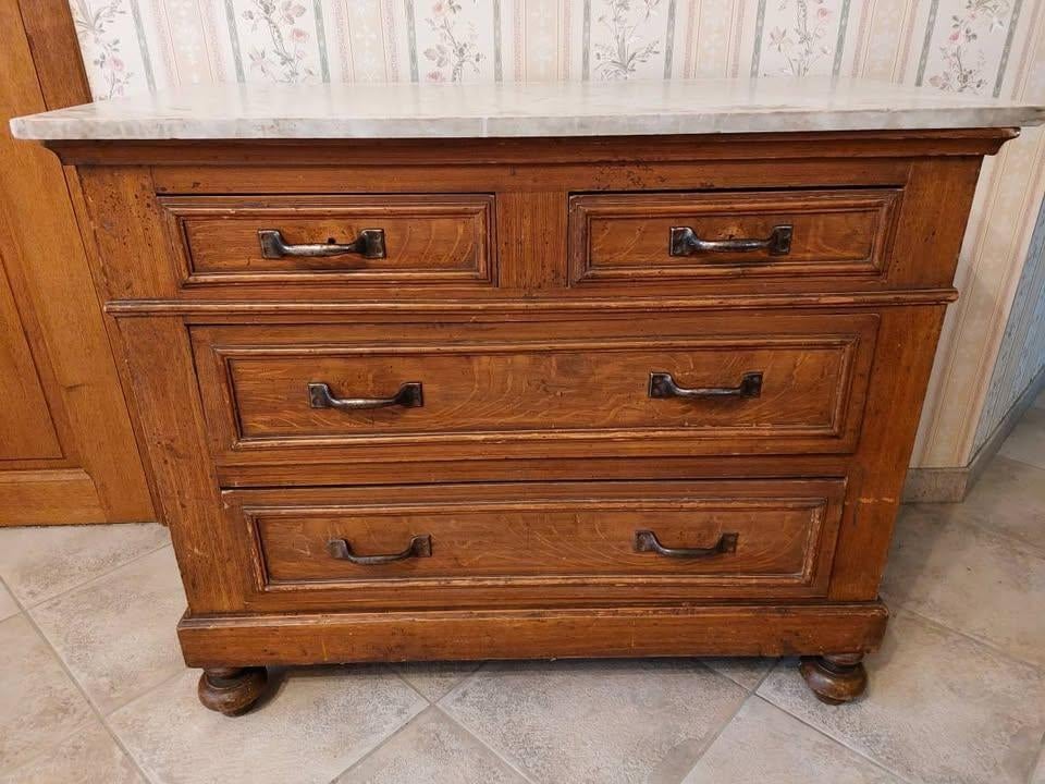 Dressoir met marmeren tablet, Antiek, 25 à 50 cm, Enlèvement, Utilisé
